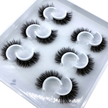 New 6 pairs 10-25mm fake Eyelashes 100% Mink Eyelashes Mink Lashes Natural Dramatic Volume Eyelashes Extension False Eyelashes
