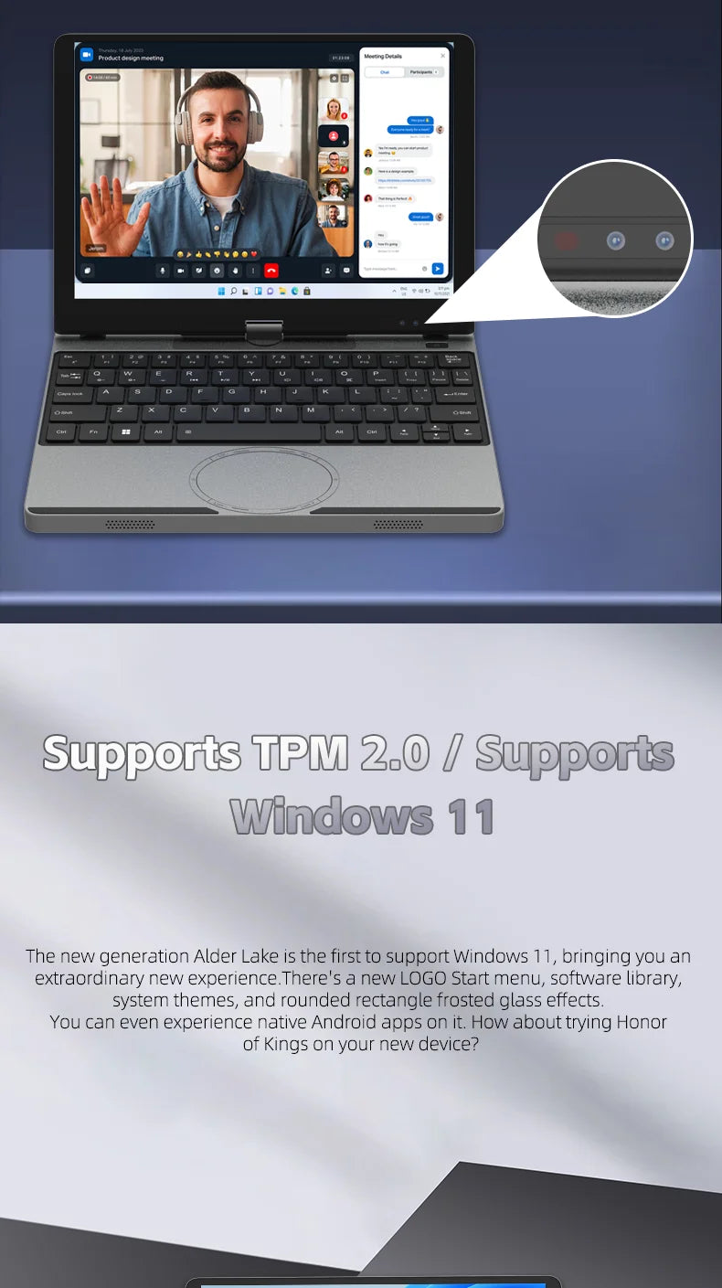 10.5Inch Touch Screen Laptop Intel N95 16GB DDR4 1TB SSD Portable Mini Office Notebook PC Full-function Type-C Port