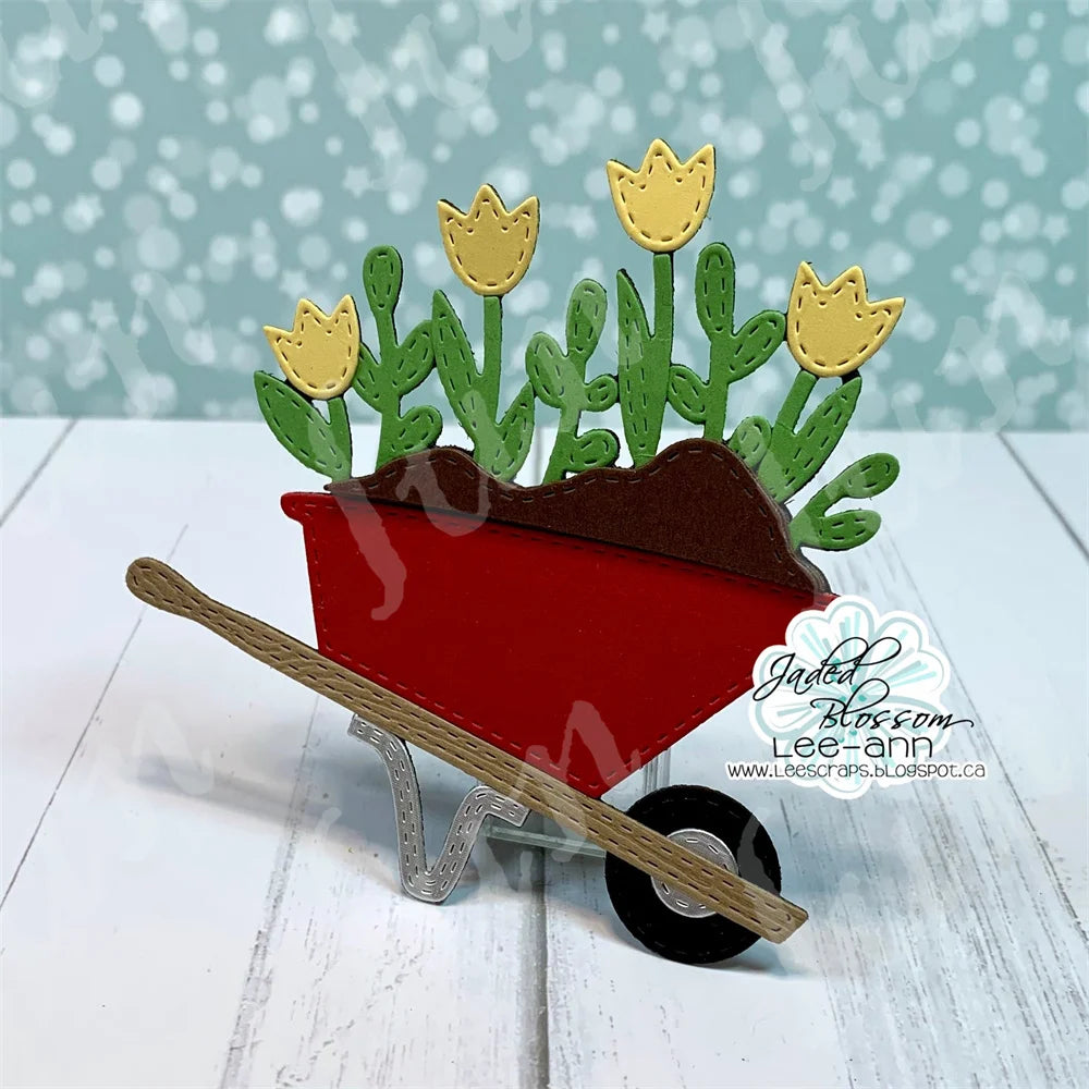 Gnome Garden Add Ons Cutting Dies and Silicone Stamps New Arrivals Wheelbarrow Die Cuts Scrapbooking Craft Supplies Decoration