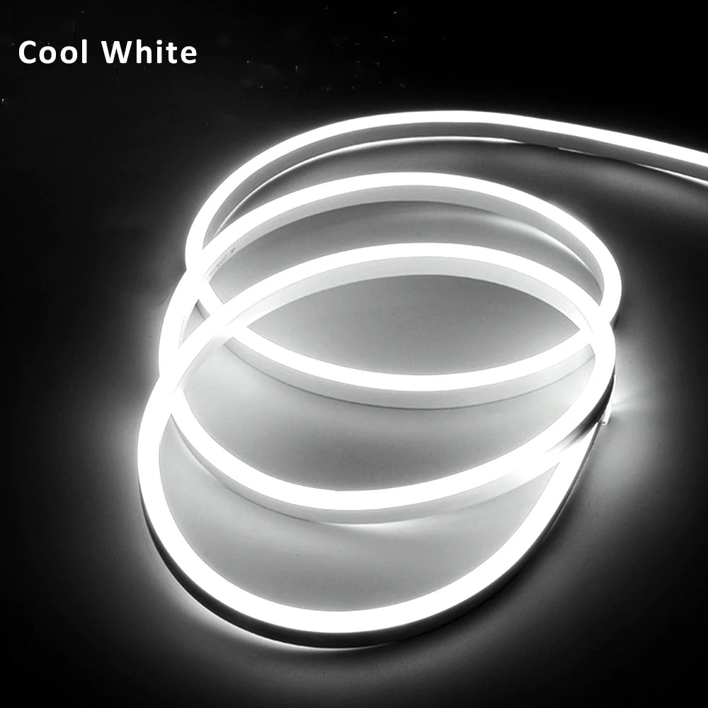 4X10mm LED Neon Flexible Strip Light 24V SMD2835 120LEDs IP67 Silicone Tube Lamp Waterproof 5M 10M 100M Flex Rope Sign Lighting