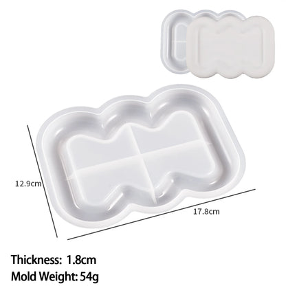 Storage Tray Silicone Mold DIY Jewelry Display Plate Resin Plaster Cement Mould Round Flower Cloud Heart Shape Dish Home Decor