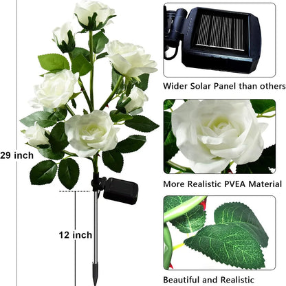 LED Gardenia, Rose, Lily Solar Outdoor Artificial Lantern, Garden Decoration, Lawn Lantern, Grass Atmosphere Light