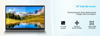 14 Inch Windows 10 Laptops Computer EZbook S5 12GB LPDDR4 RAM 256GB SSD ROM 1080p FHD J4105 CPU with Celeron 4-Core Processor