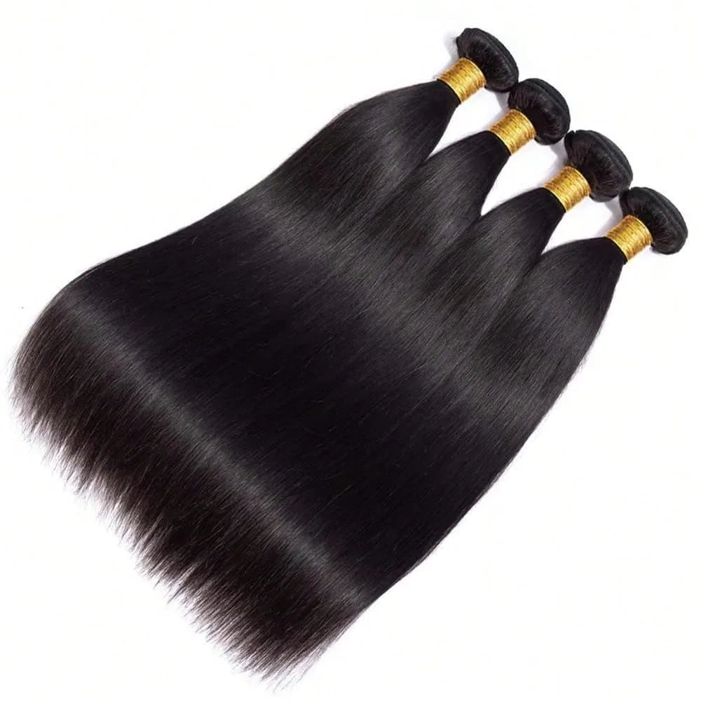 26 28 30 32 Inch 15A Human Hair Bundles Straight Bundles Human Hair Unprocessed Brazilian Virgin Hair Straight 3/4 Bundles Unit