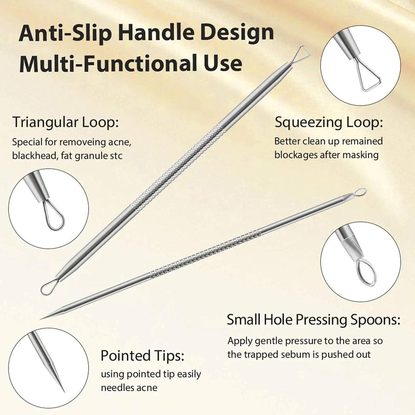 Acne Blackhead Remover Needle Tools Set  Blackhead Tweezer Pimple Extractor Stainless Steel Blackspot Removal Skin Care Tool