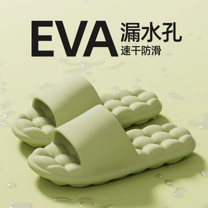 Home Slipper Woman Cloud Summer Leaking Men Flip Flops Sandals Beach Slides Casual House Shoes Flat Female Male Non Slip Eva