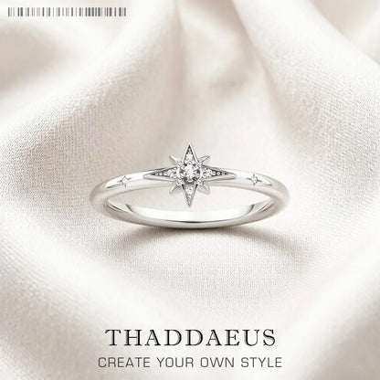 Fascinates Star Ring Europe Style Brand New Glam Fine Jewerly For Women Spring 925 Sterling Silver Trendy Gift