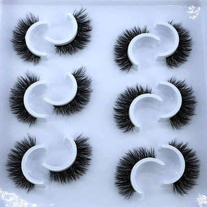 New 6 pairs 10-25mm fake Eyelashes 100% Mink Eyelashes Mink Lashes Natural Dramatic Volume Eyelashes Extension False Eyelashes