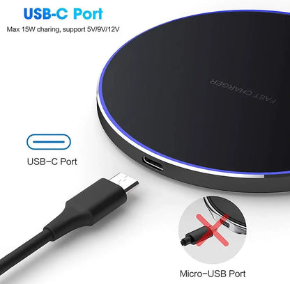 Wireless Charger For iPhone 17-11 Pro XS Max Mini X XR Induction Fast Wireless Charging Pad For Samsung Xiaomi Huawei