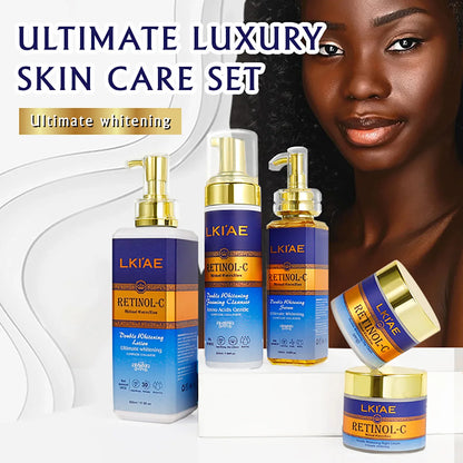 LKIAE Retinol Double Whitening Kit, Remove Wrinkles, Black Spots, Melanin, Moisturizing, Hydrate, Suitable for All Skin Types