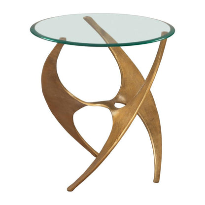 Sabel Clear Glass Top Round Side Table