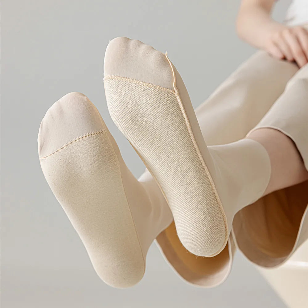Mens Socks Summer Ultra-thin Breathable Ice Silk Middle Tube Socks Men Women Solid Color Black White Gray Elastic Long Socks Sox