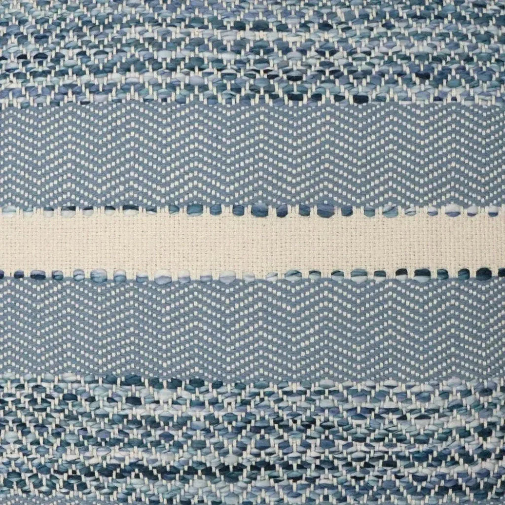 Sacred Valley Baltic Stripes Blue Large Throw Pillow