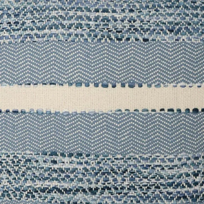 Sacred Valley Baltic Stripes Blue Large Throw Pillow