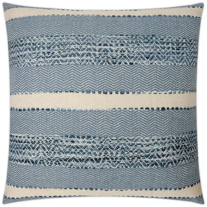 Sacred Valley Baltic Stripes Blue Large Throw Pillow