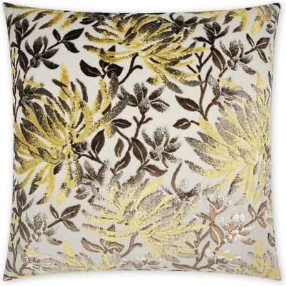 Sadah Floral Yellow Brown Large Throw Pillow Insert