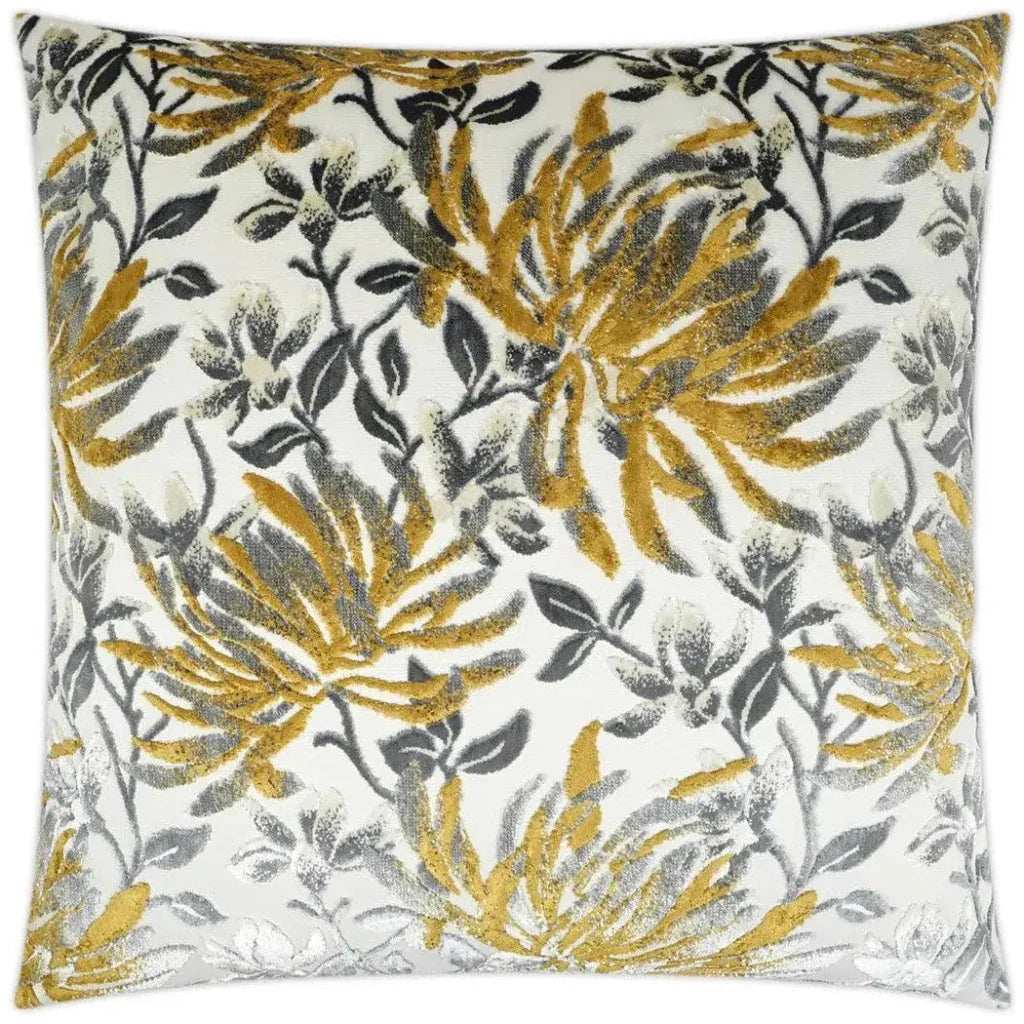 Sadah Mustard Floral Yellow Large Throw Pillow Insert