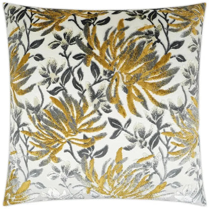 Sadah Mustard Floral Yellow Large Throw Pillow Insert