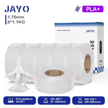 JAYO Refill PETG/PLA+ Filament 1.75mm Refill 3D Printer Filament, Suitable for Bambu Lab Filament & JAYO Reusable spools 6Rolls