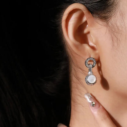 VENTFILLE 925 Sterling Silver Liquid Lava Texture Pearl Earring for Women Design Retro Versatile Jewelry Gift Dropshipping