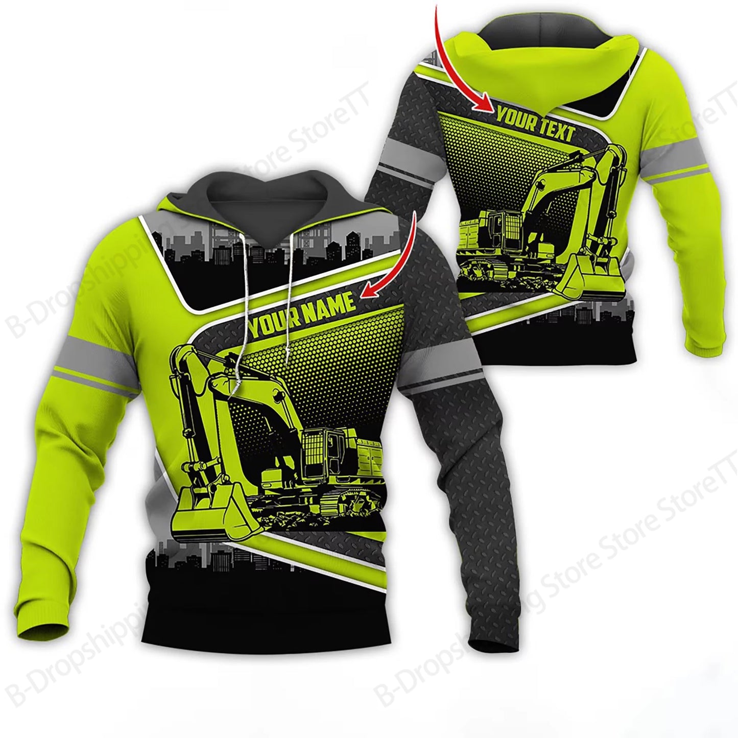 New Excavator Hoodie Sweatshirt Excavator Truck 3d Print Hoodie Men Women Fashion Oversized Tracksuit Working Clothes Operator