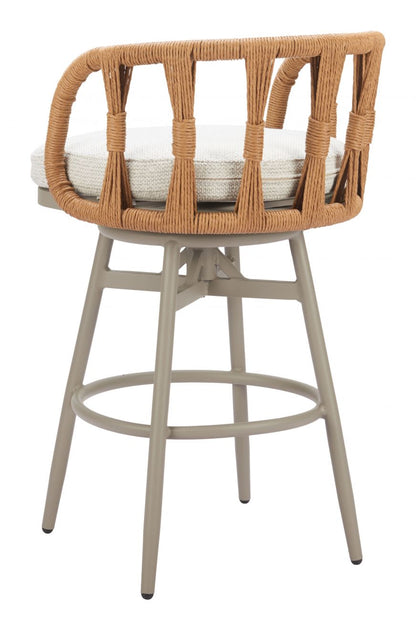 Safal Olefin Fabric Swivel Outdoor Barstool