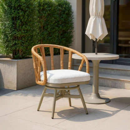 Safal Olefin Fabric Swivel Outdoor Dining Chair