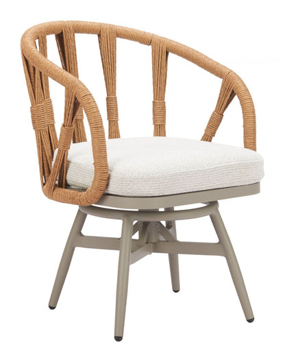 Safal Olefin Fabric Swivel Outdoor Dining Chair
