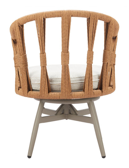 Safal Olefin Fabric Swivel Outdoor Dining Chair