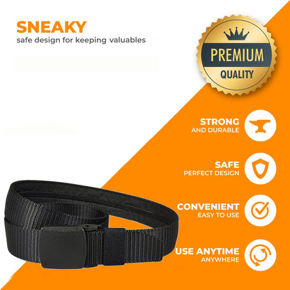 Large Belt Diversion Safe - Real and Functional Large Belt with a Discreet Secret Compartment to Stash Valuables