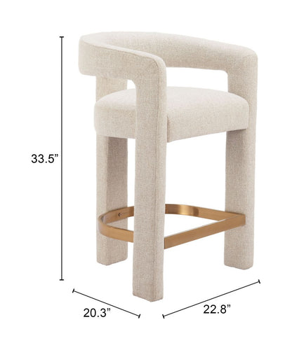 Saiko Textured Fabric Counter Stool