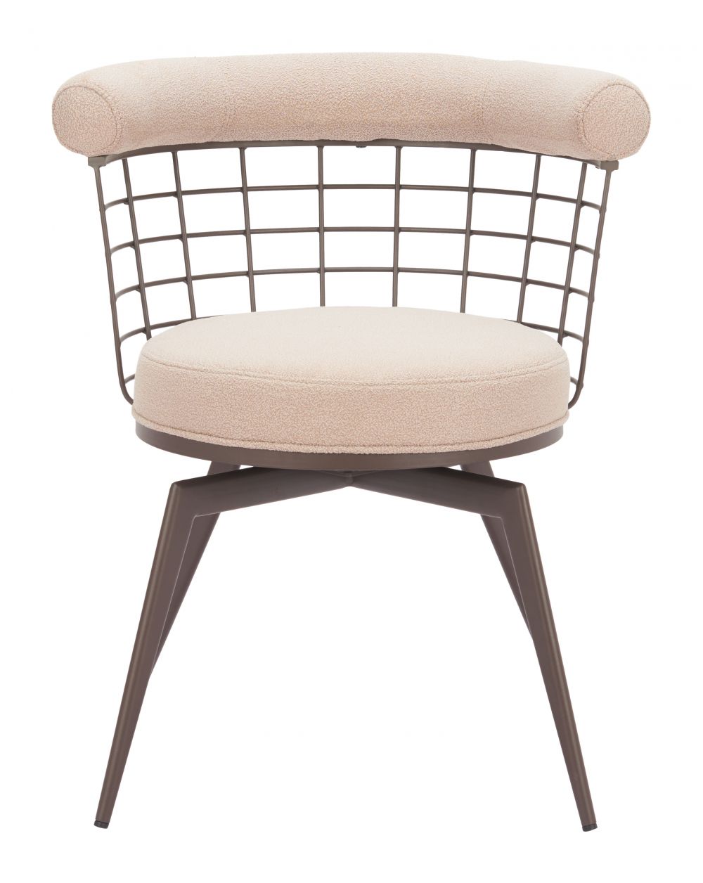 Saku Textured Fabric Swivel Dining Chair
