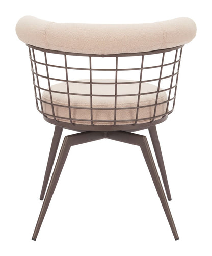 Saku Textured Fabric Swivel Dining Chair