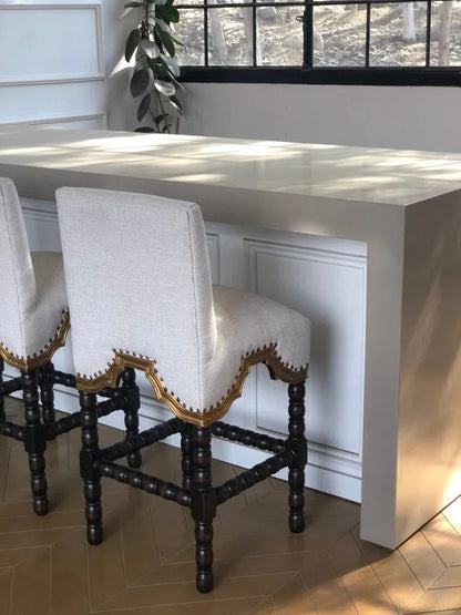 San Marco Cream Fabric Counter Stool