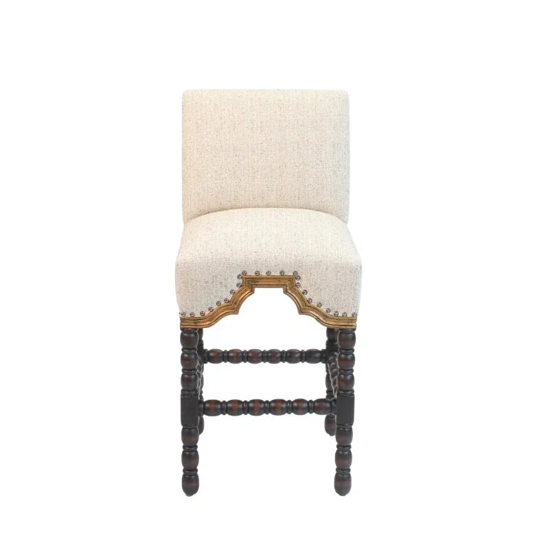 San Marco Cream Fabric Counter Stool