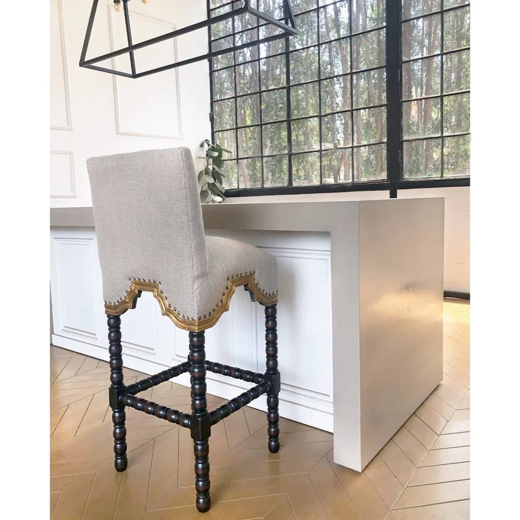 San Marco Cream Fabric Counter Stool