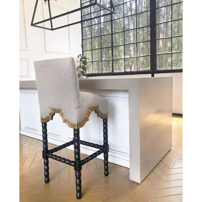 San Marco Cream Fabric Counter Stool