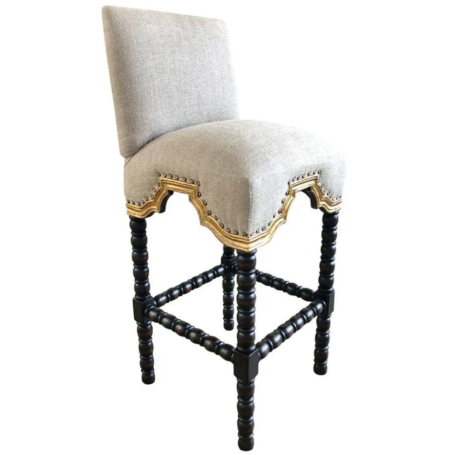 San Marco Cream Fabric Counter Stool