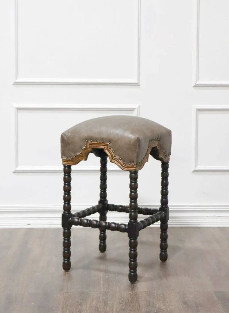 San Marco Handcrafted Leather Barstool