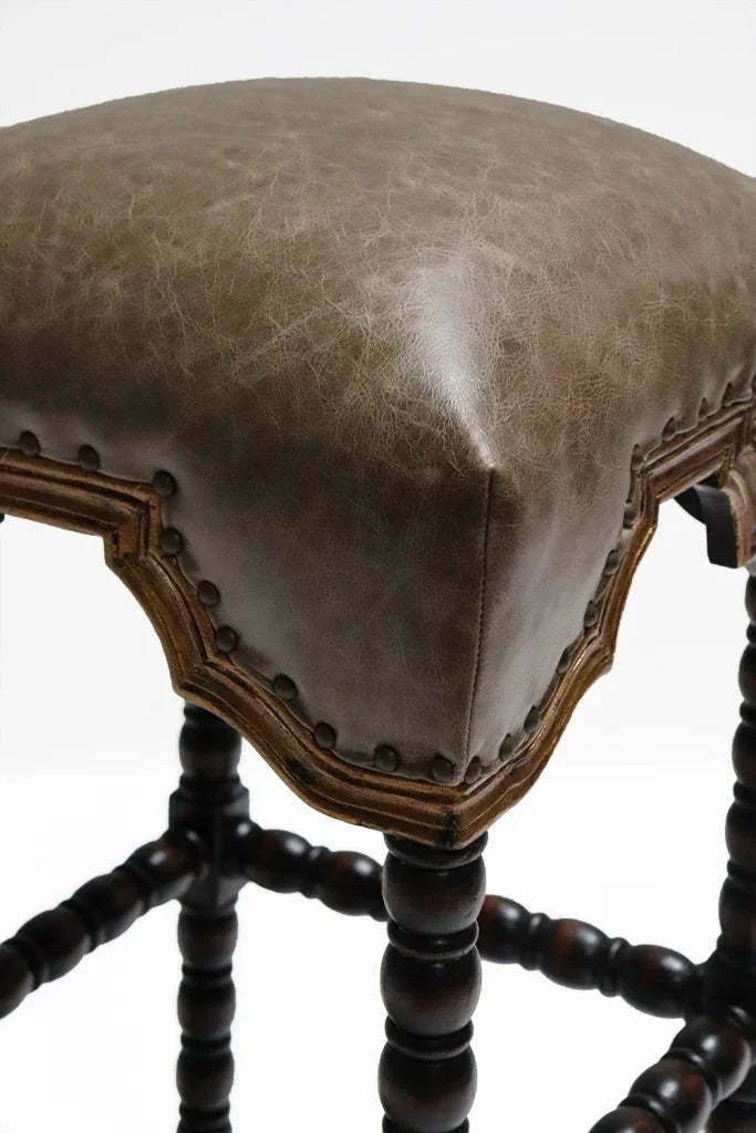 San Marco Handcrafted Leather Barstool