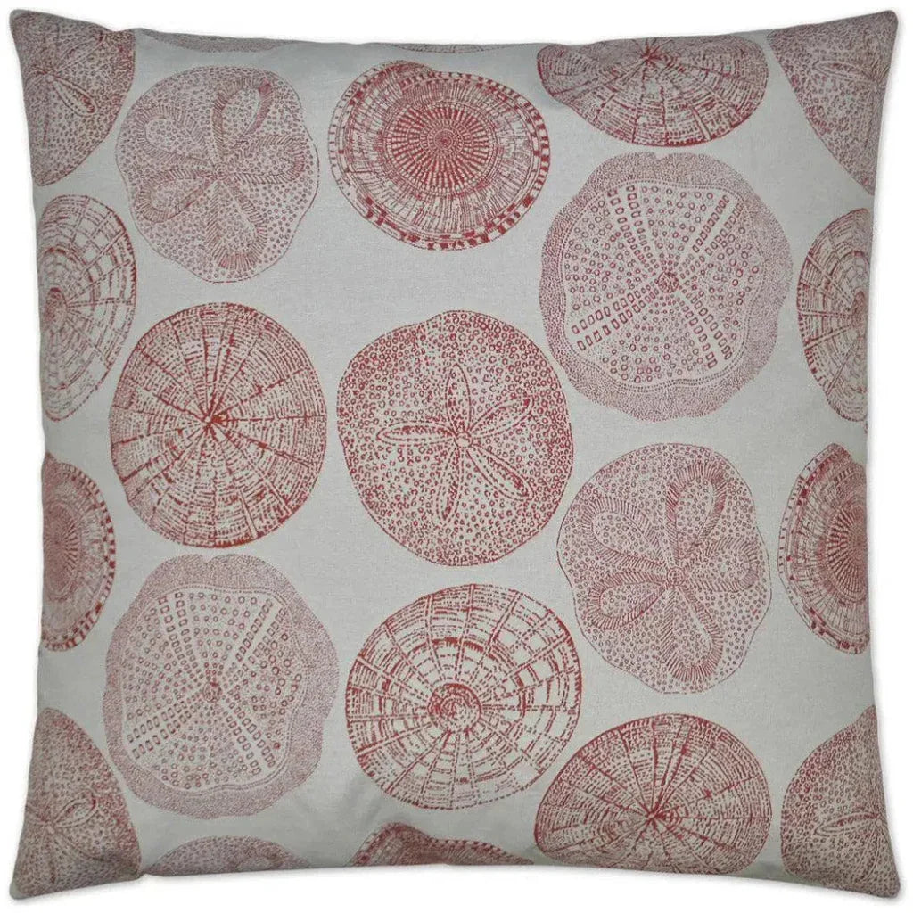 Sand Dollar Red Throw Pillow With Insert