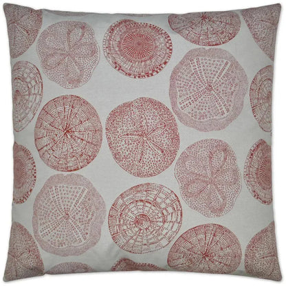 Sand Dollar Red Throw Pillow With Insert