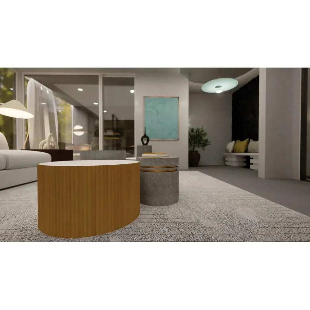 Santori Double Ring Short - Gold Outdoor End table
