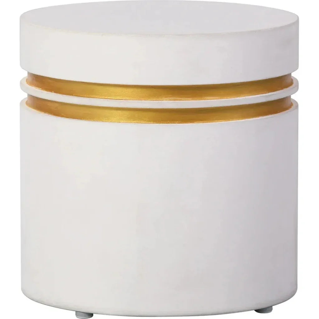Santori Double Ring Short - White Outdoor End table