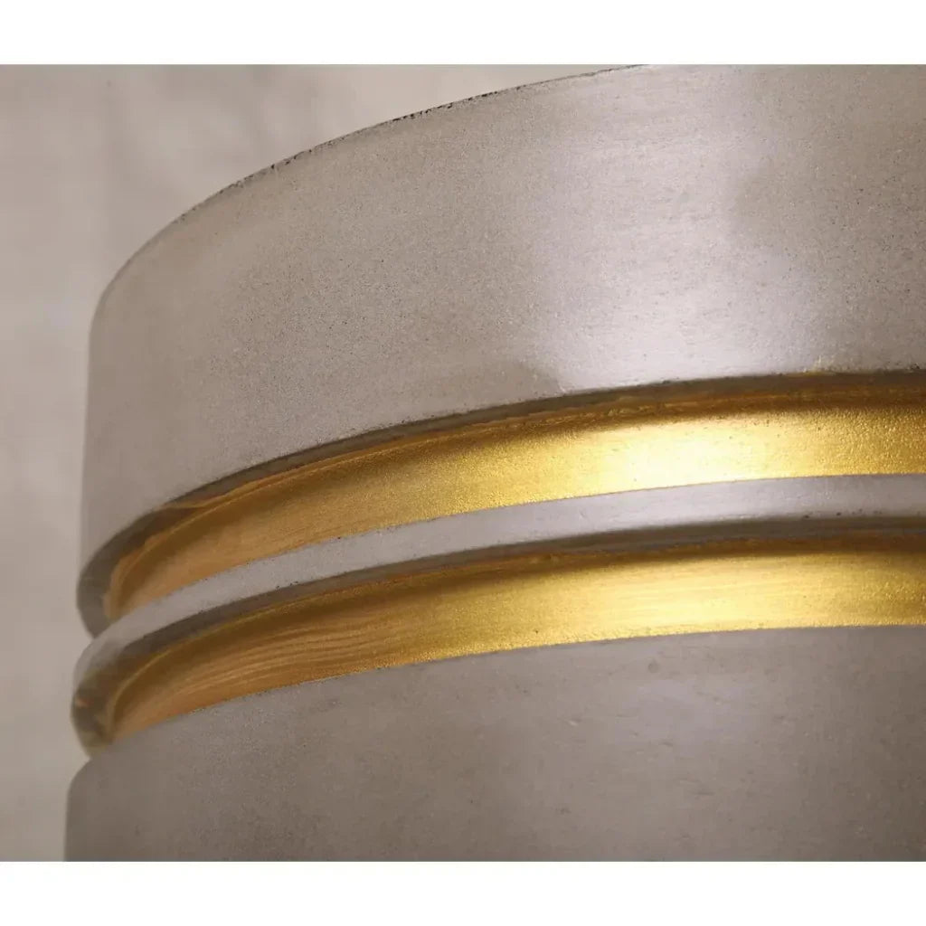 Santori Double Ring Tall - Gray/Gold Outdoor End table