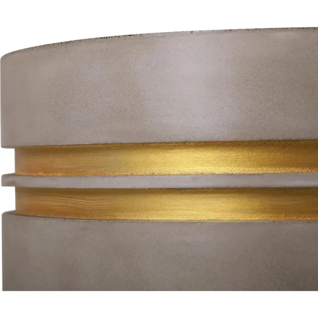 Santori Double Ring Tall - Gray/Gold Outdoor End table