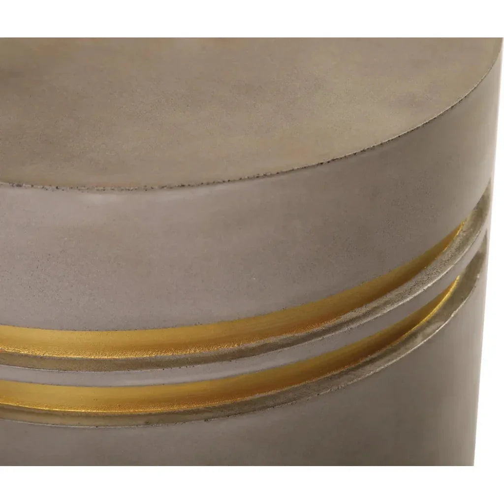 Santori Double Ring Tall - Gray/Gold Outdoor End table