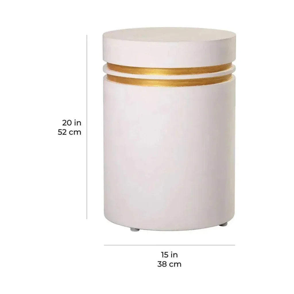 Santori Double Ring Tall - Gray/Gold Outdoor End table