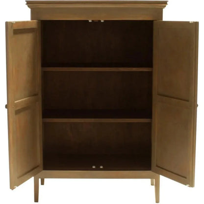 Sardinia Solid Wooden Brown Armoire