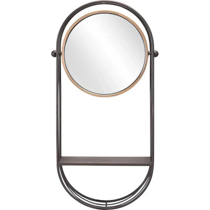 Saroni Steel Wall Mirror with Shelf